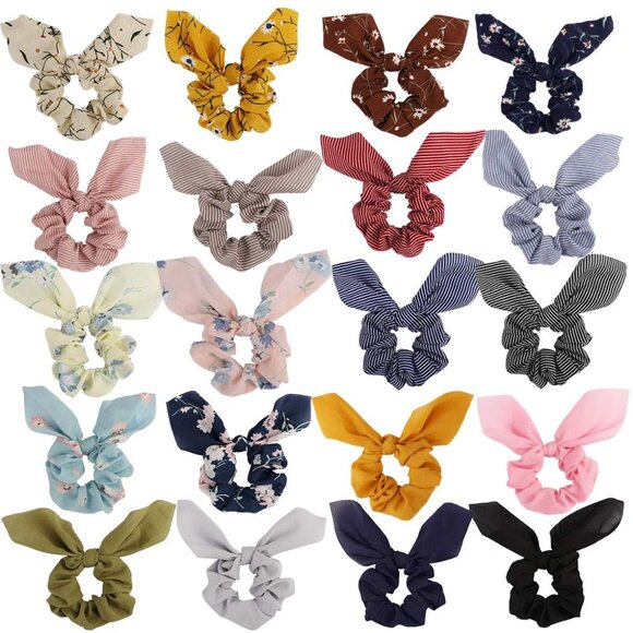Accessories - 20 Pack Hair Scrunchies for Women, Adorable Chiffon Bow Scrunchies for Thick Hai